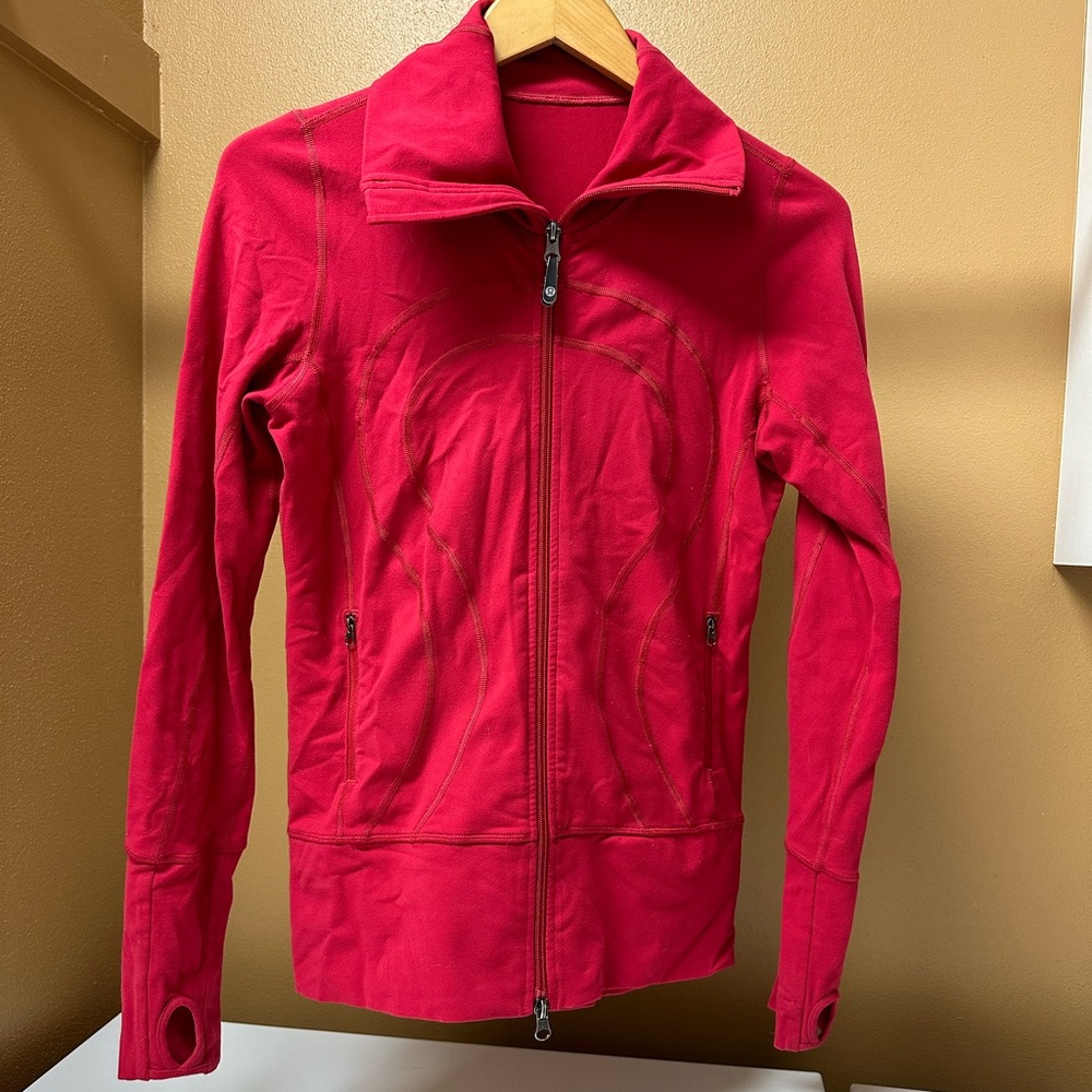 Lululemon lightweight jacket size 4 in red.